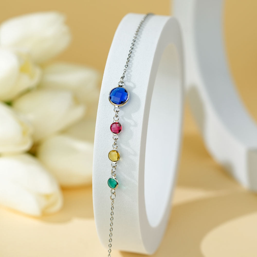 Olivenorma Optional Birthstone Zircon Beaded Pendant Necklace