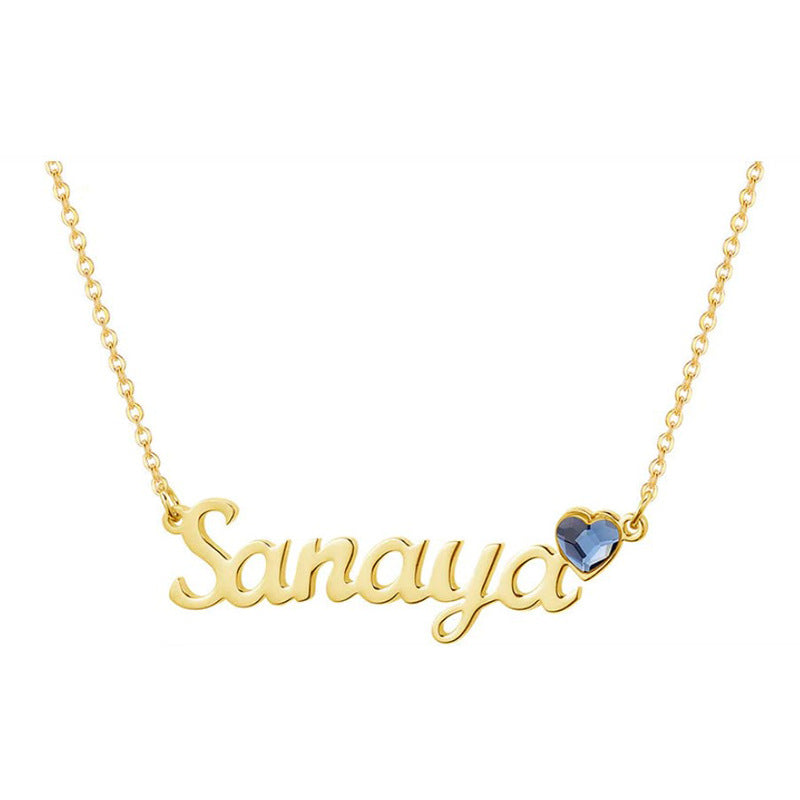 Olivenorma Birthstone Various Name Engravings Customized Necklace