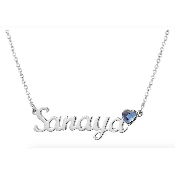 Olivenorma Birthstone Various Name Engravings Customized Necklace