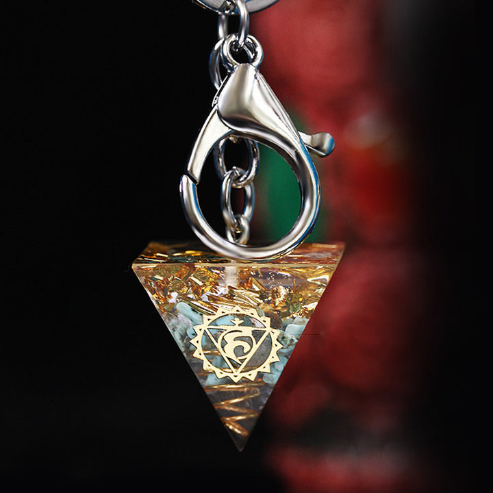 Olivenorma Chakra Healing Orgone Pyramid Energy Pendant Keychain