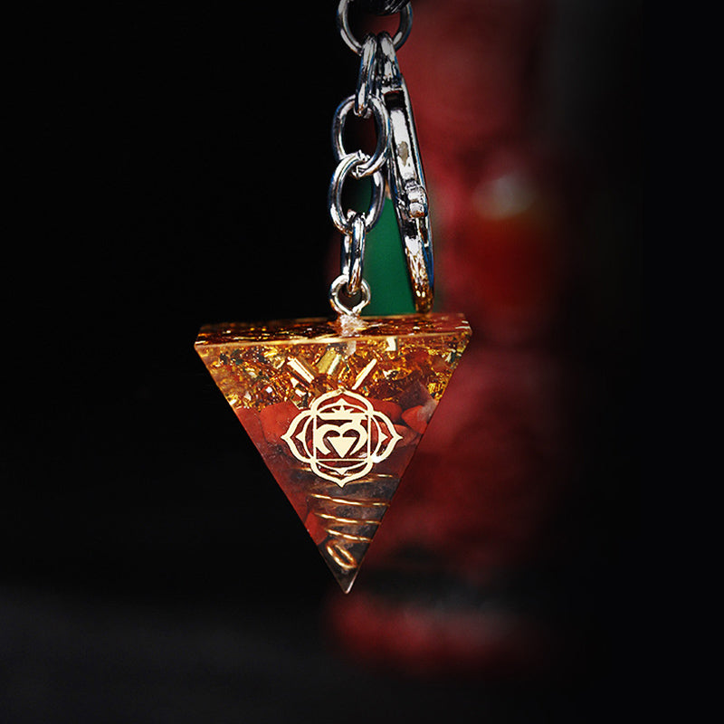 Olivenorma Chakra Healing Orgone Pyramid Energy Pendant Keychain