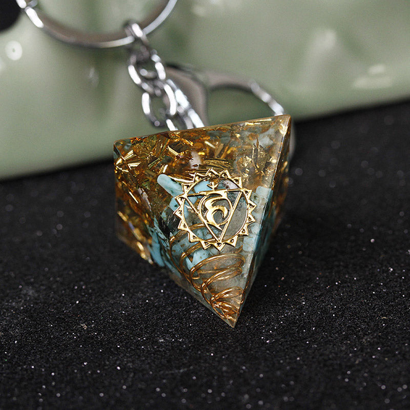 Olivenorma Chakra Healing Orgone Pyramid Energy Pendant Keychain