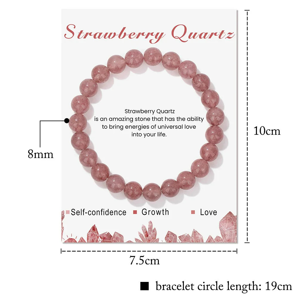 Olivenorma Natural Crystal Healing Energy 8mm Beaded Bracelet