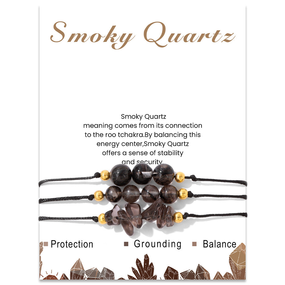 Olivenorma Natural Stone Gravel Bead Bracelet Set