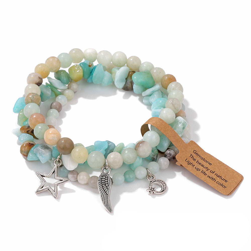 Olivenorma Boho Style Moon Star Pendant Bracelet Set