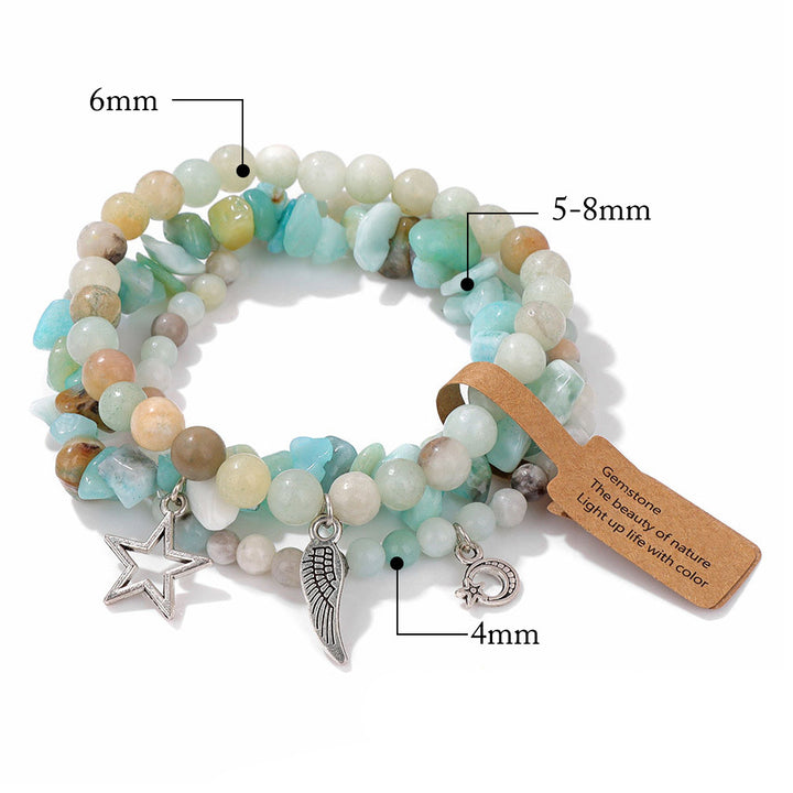 Olivenorma Boho Style Moon Star Pendant Bracelet Set