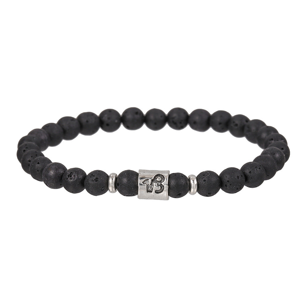 Olivenorma Lava Stone Constellation Handmade Beaded Men Bracelet