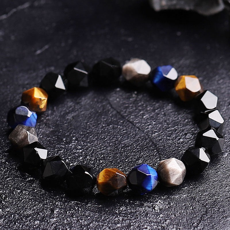 Olivenorma Natural Energy Stone Diamond-Shaped Faceted Adjustable Bracelet