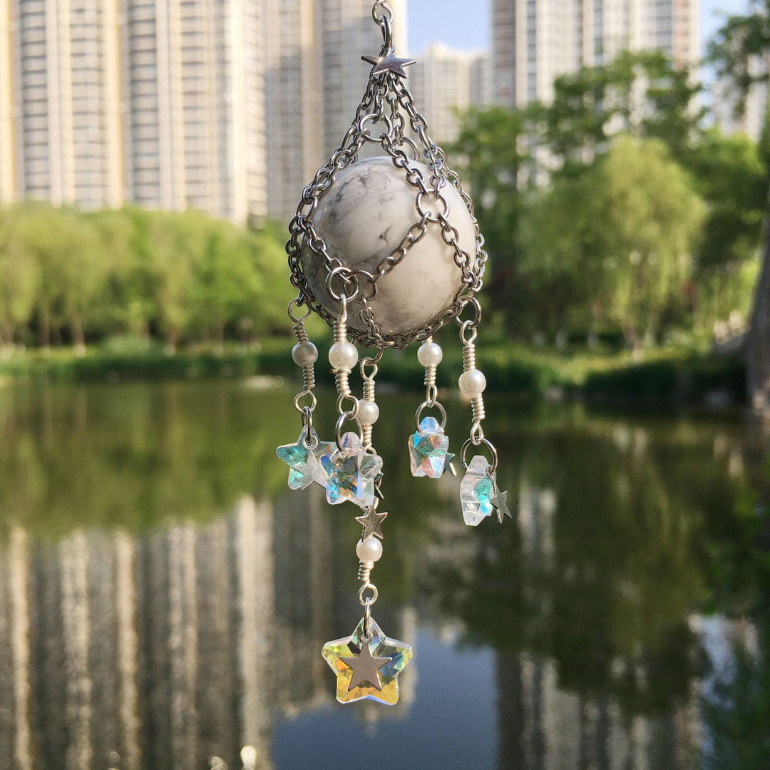 Olivenorma Natural Crystal Original Stone Hanging Pendant Wind Chime