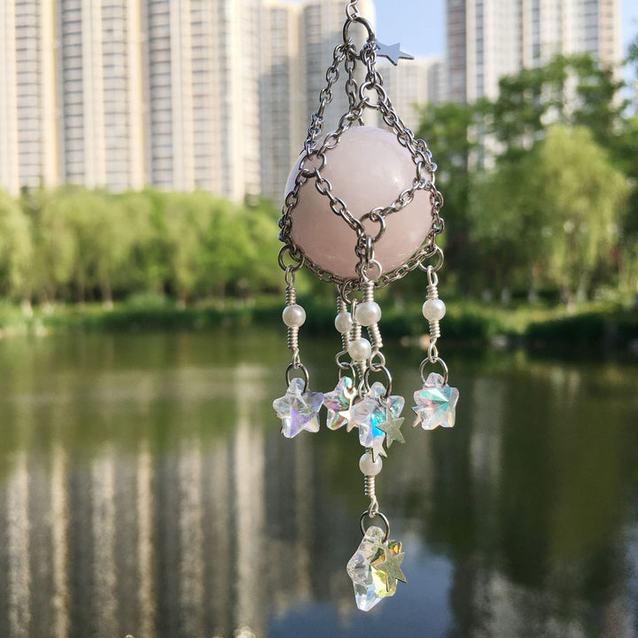 Olivenorma Natural Crystal Original Stone Hanging Pendant Wind Chime