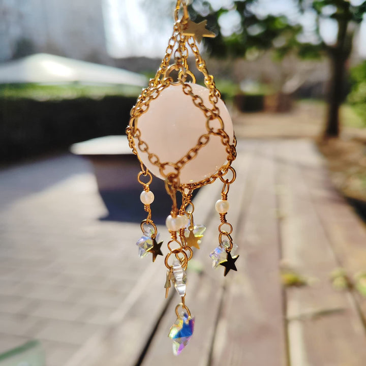 Olivenorma Natural Crystal Original Stone Hanging Pendant Wind Chime