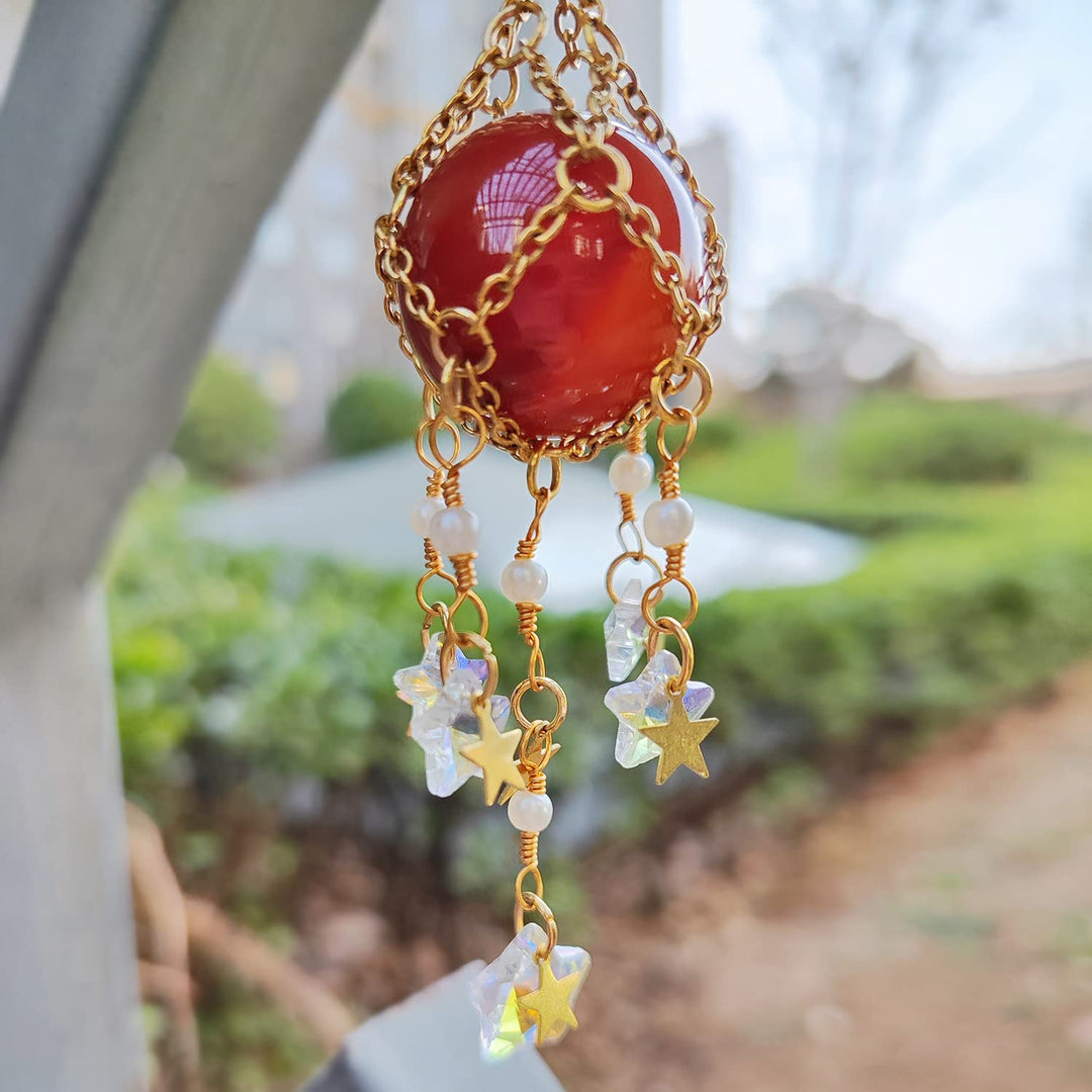 Olivenorma Natural Crystal Original Stone Hanging Pendant Wind Chime