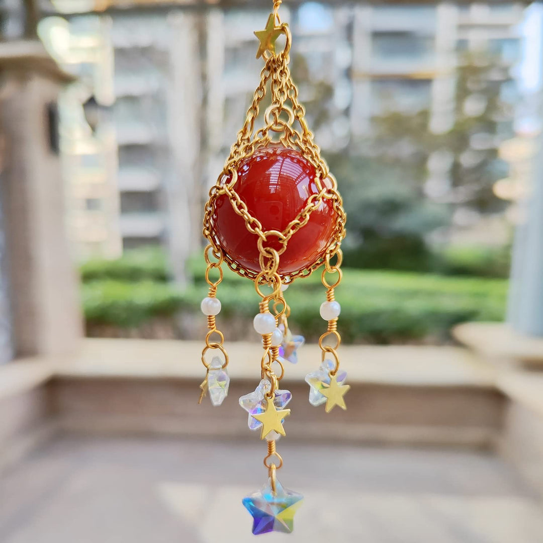 Olivenorma Natural Crystal Original Stone Hanging Pendant Wind Chime