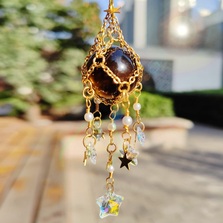 Olivenorma Natural Crystal Original Stone Hanging Pendant Wind Chime