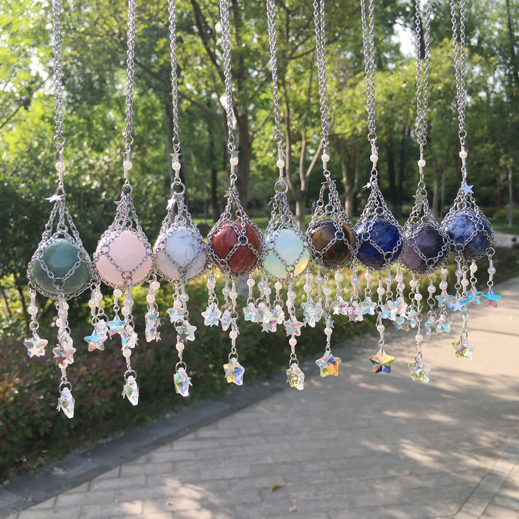 Olivenorma Natural Crystal Original Stone Hanging Pendant Wind Chime