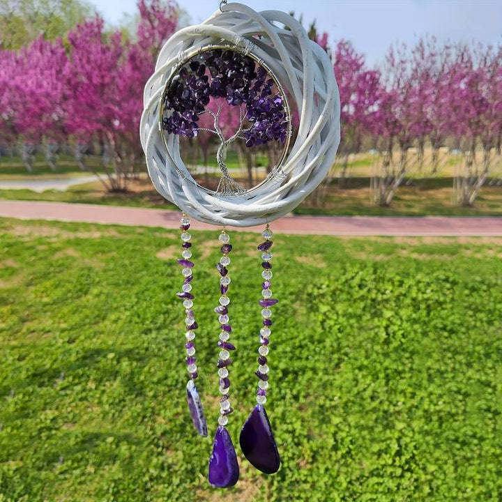 Olivenorma Tree Of Life Crystal Agate Wind Chime