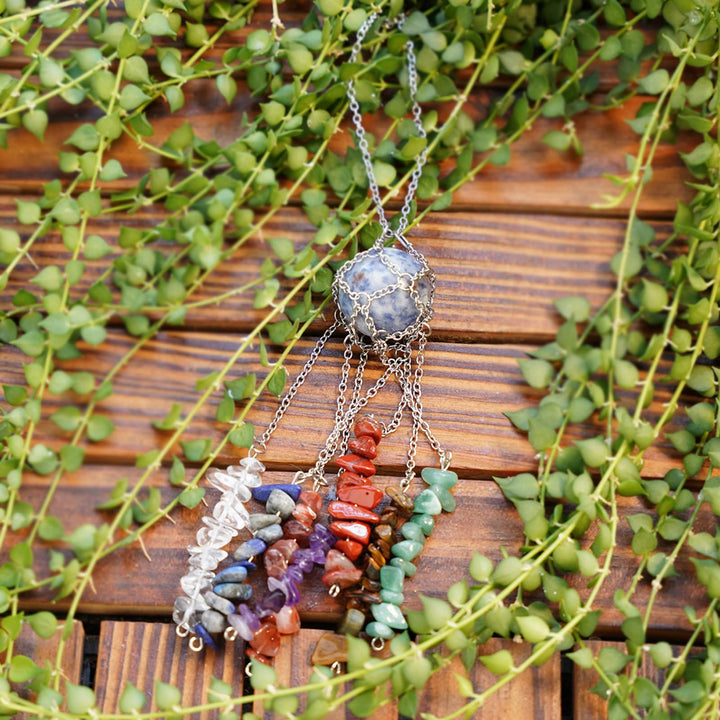 Olivenorma Hand-Woven Natural Crystal Hanging Pendan Wind Chime