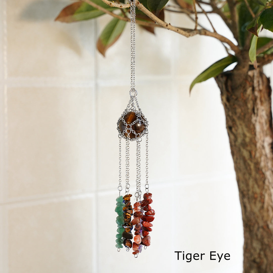 Olivenorma Hand-Woven Natural Crystal Hanging Pendan Wind Chime