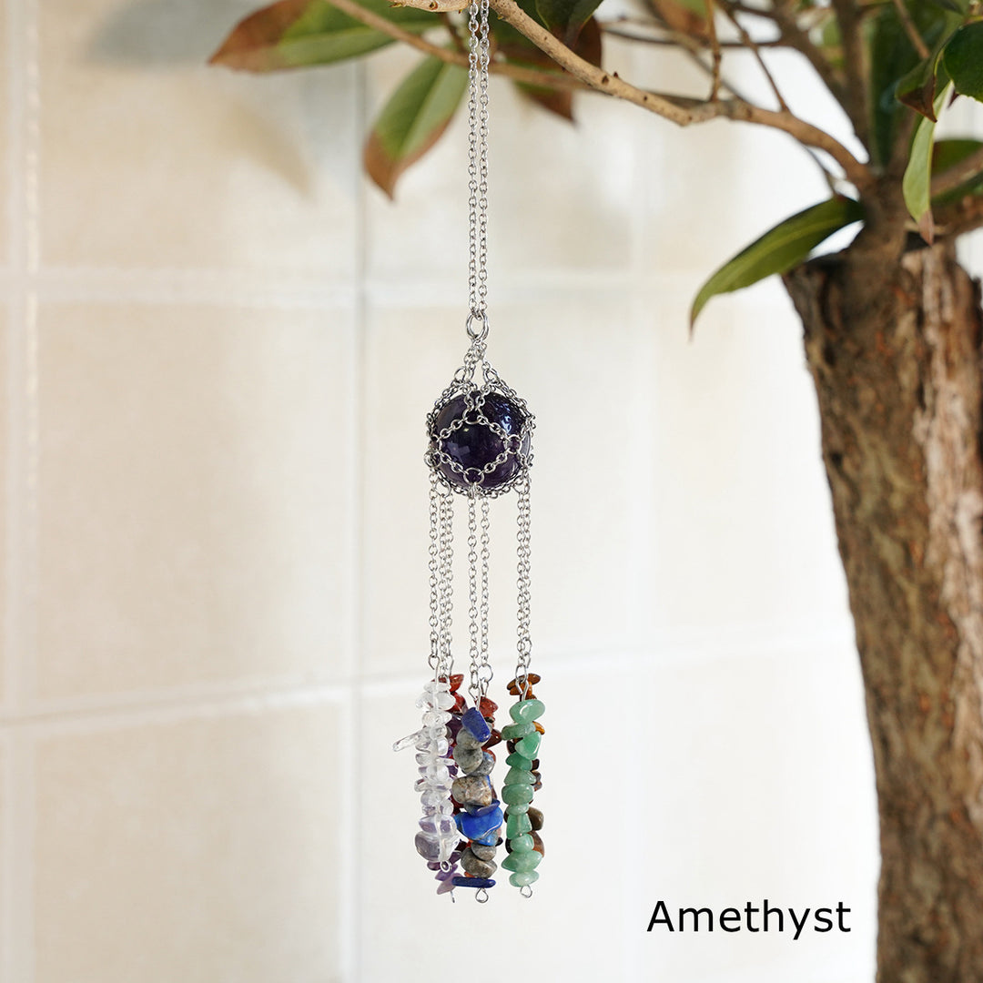 Olivenorma Hand-Woven Natural Crystal Hanging Pendan Wind Chime