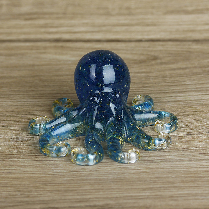 Olivenorma Deep Sea Wisdom Crystal Octopus Gemstone Decoration - Aquamarine - With Card - image 7