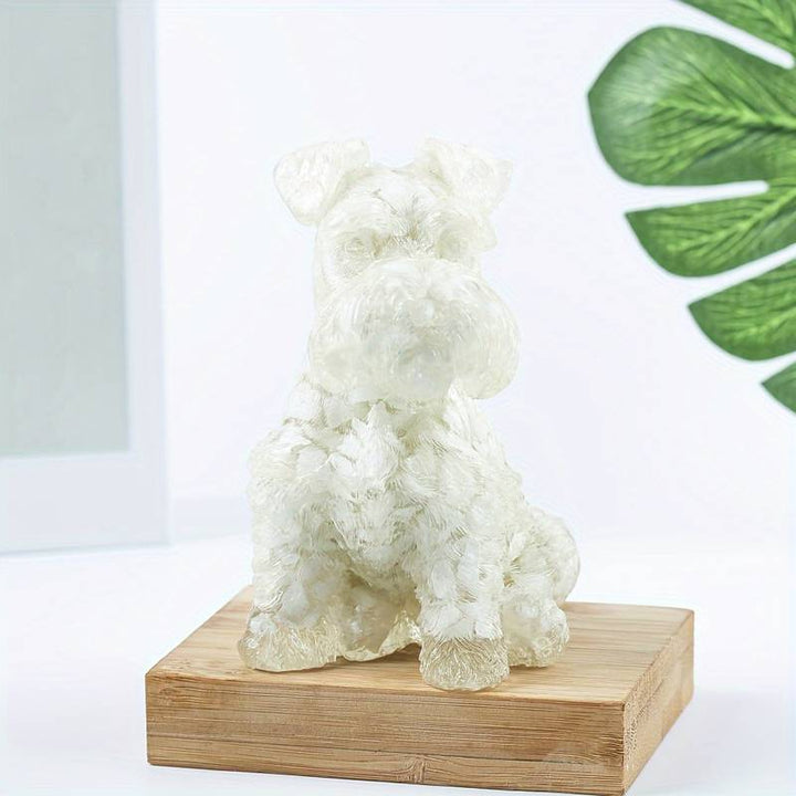 Olivenorma Crystal Resin Schnauzer Dog Ornament Gemstone Decoration