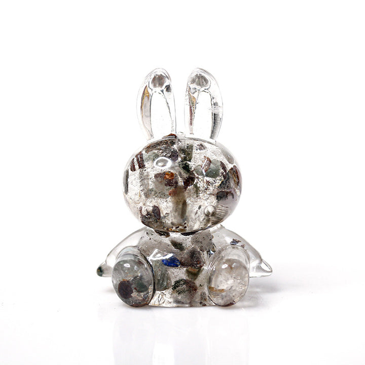 Olivenorma Crystal Glue Rabbit Desktop Ornament Gemstone Decoration - image 1