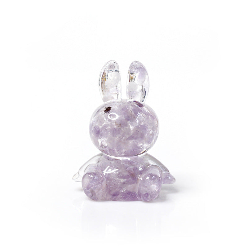 Olivenorma Crystal Glue Rabbit Desktop Ornament Gemstone Decoration - image 4