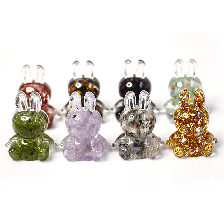 Olivenorma Crystal Glue Rabbit Desktop Ornament Gemstone Decoration