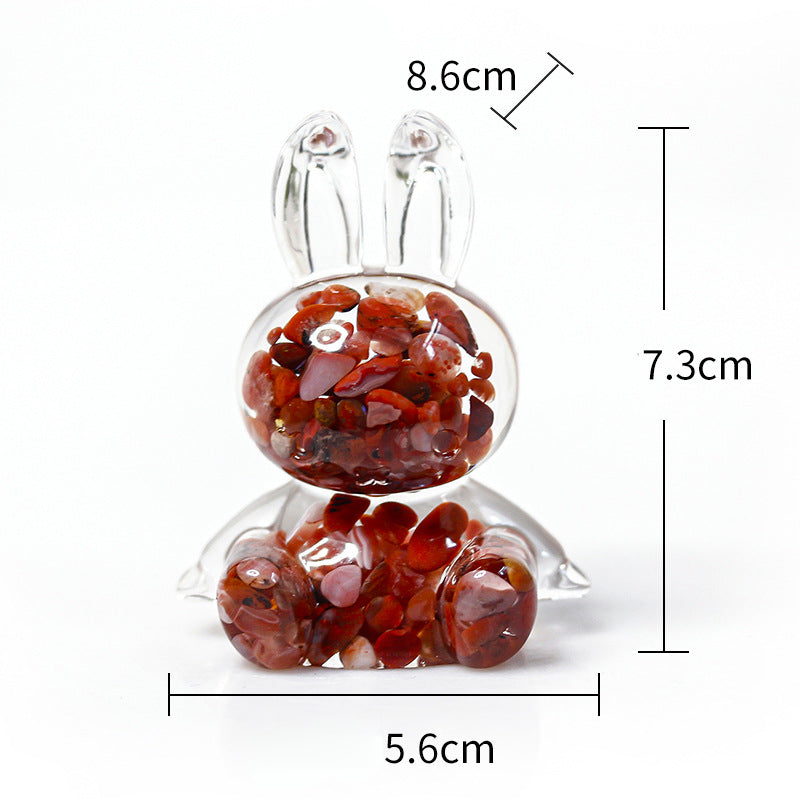 Olivenorma Crystal Glue Rabbit Desktop Ornament Gemstone Decoration - image 17