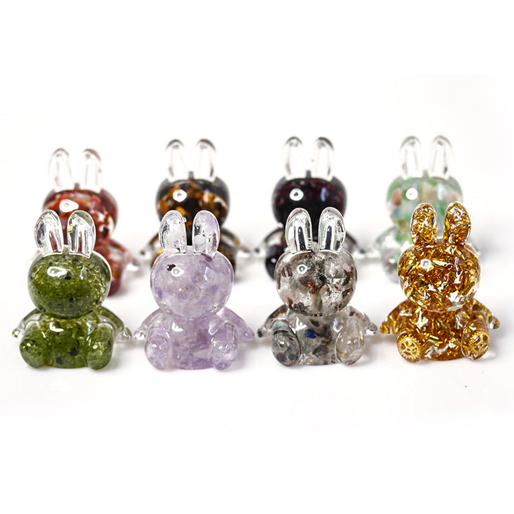 Olivenorma Crystal Glue Rabbit Desktop Ornament Gemstone Decoration - image 16