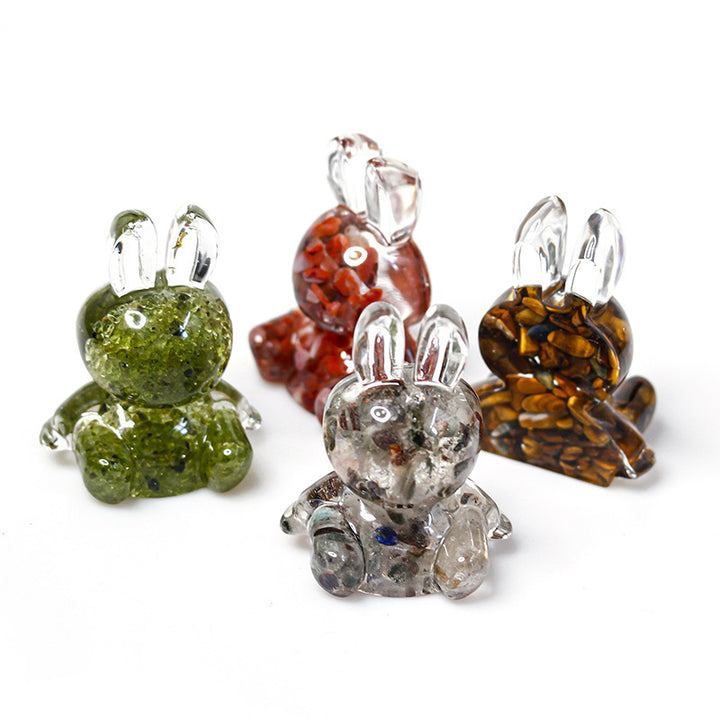 Olivenorma Crystal Glue Rabbit Desktop Ornament Gemstone Decoration - image 0