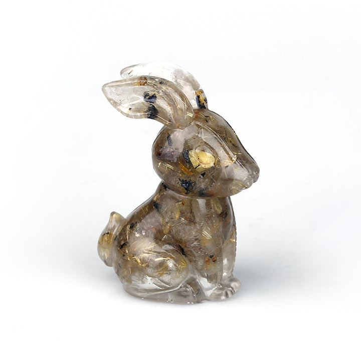 Olivenorma Crystal Resin Epoxy Bunny Home Table Gemstone Decoration