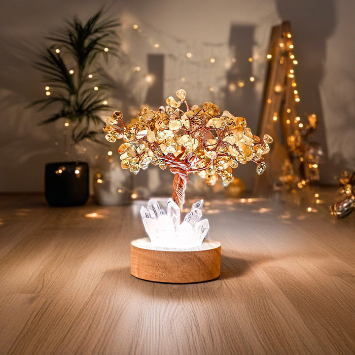 Olivenorma Citrine Crystal Feng Shui Tree Lamp