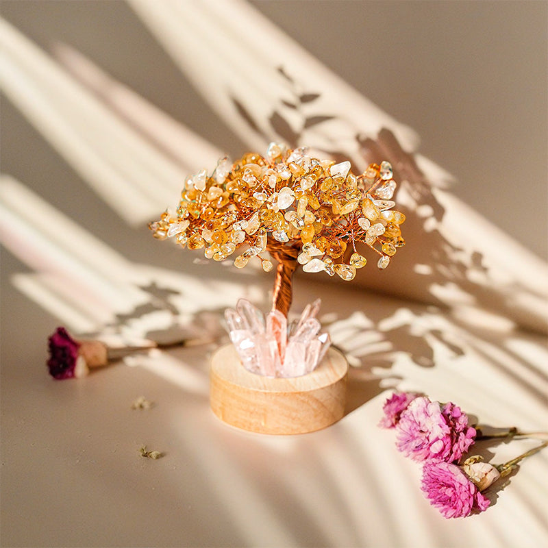 Olivenorma Citrine Crystal Feng Shui Tree Lamp