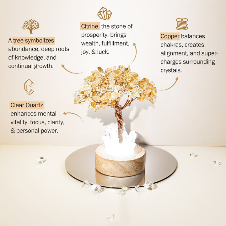 Olivenorma Citrine Crystal Feng Shui Tree Lamp