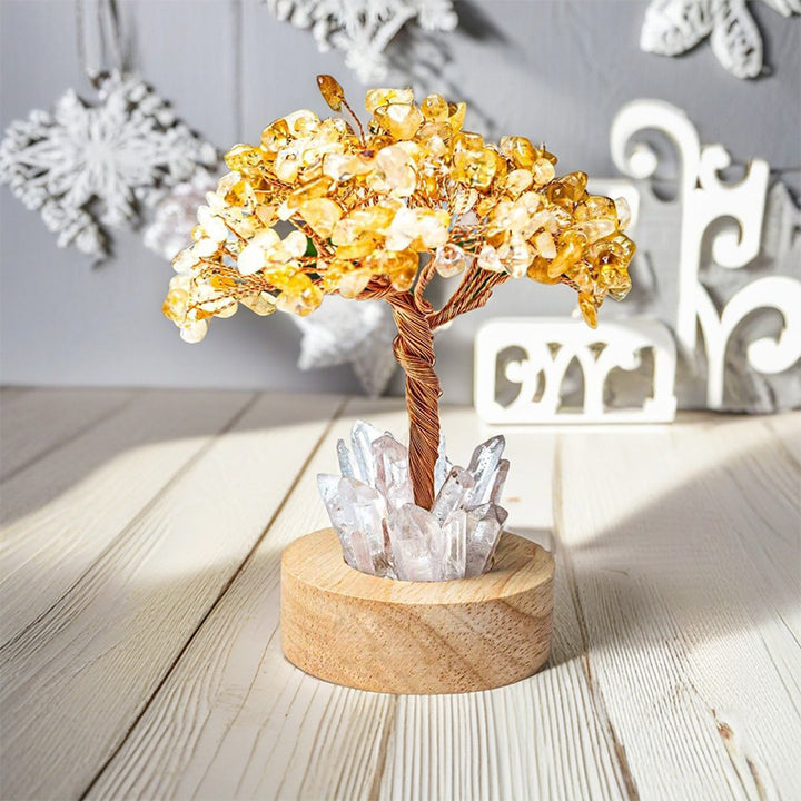 Olivenorma Citrine Crystal Feng Shui Tree Lamp