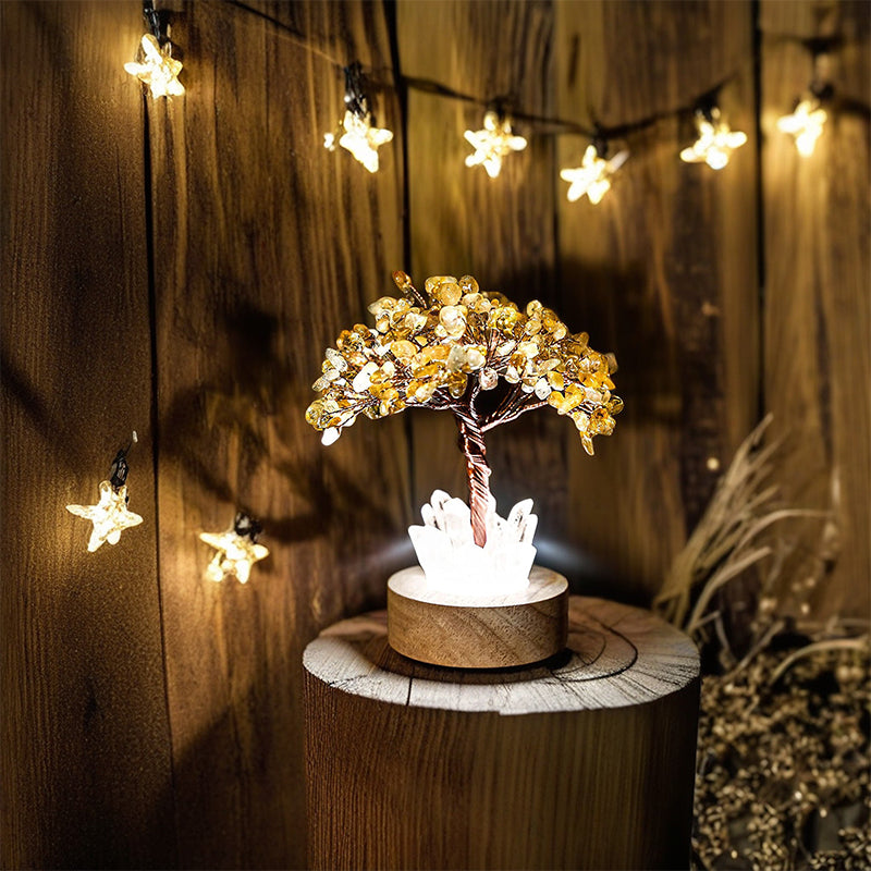 Olivenorma Citrine Crystal Feng Shui Tree Lamp