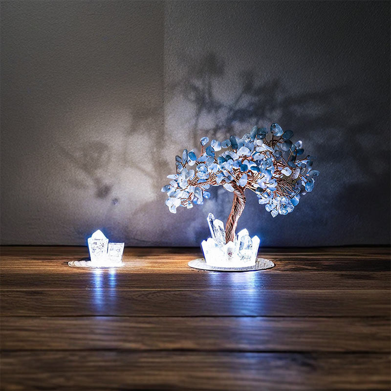 Olivenorma Aquamarine Crystal Feng Shui Tree Lamp