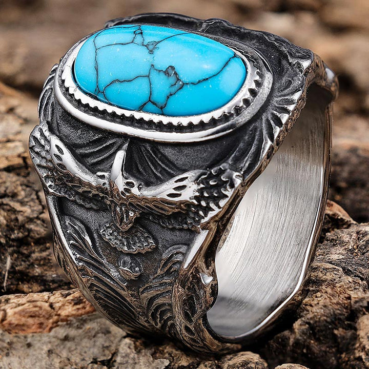 Olivenorma Turquoise Eagle Vintage Ring