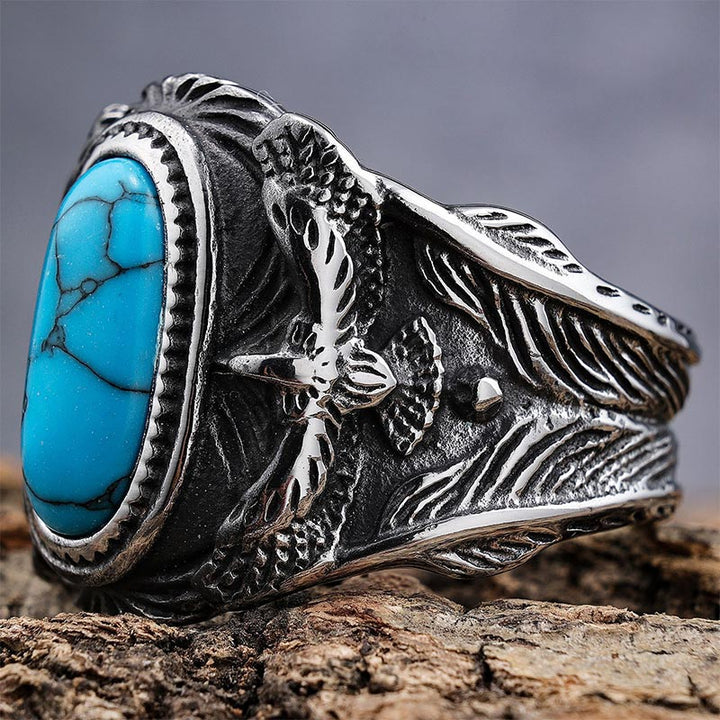 Olivenorma Turquoise Eagle Vintage Ring