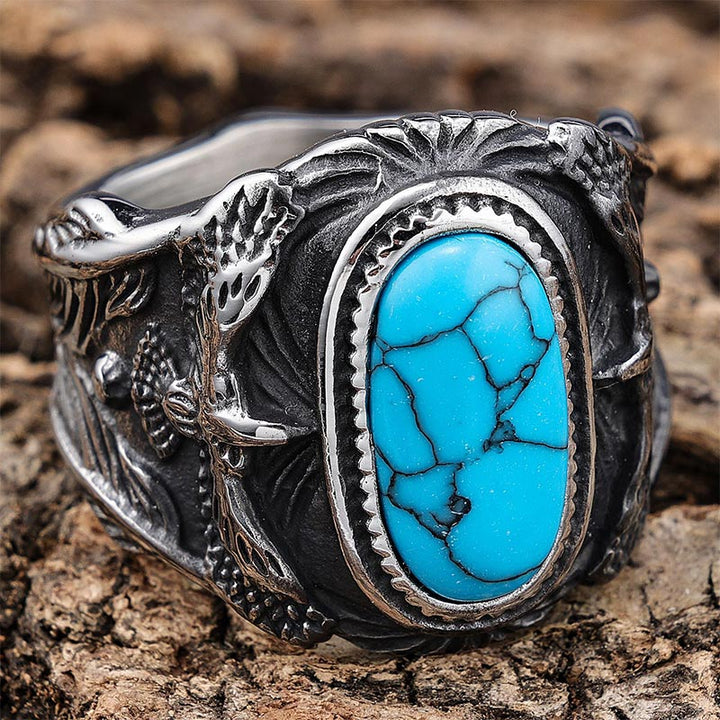 Olivenorma Turquoise Eagle Vintage Ring
