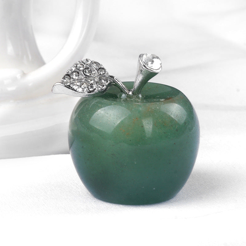 Olivenorma Small Crystal Apple Home Gemstone Decoration - Green Aventurine - image 3