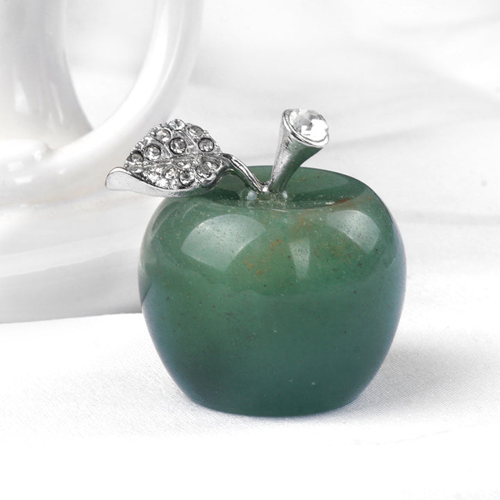 Olivenorma Small Crystal Apple Home Gemstone Decoration - Green Aventurine - image 3