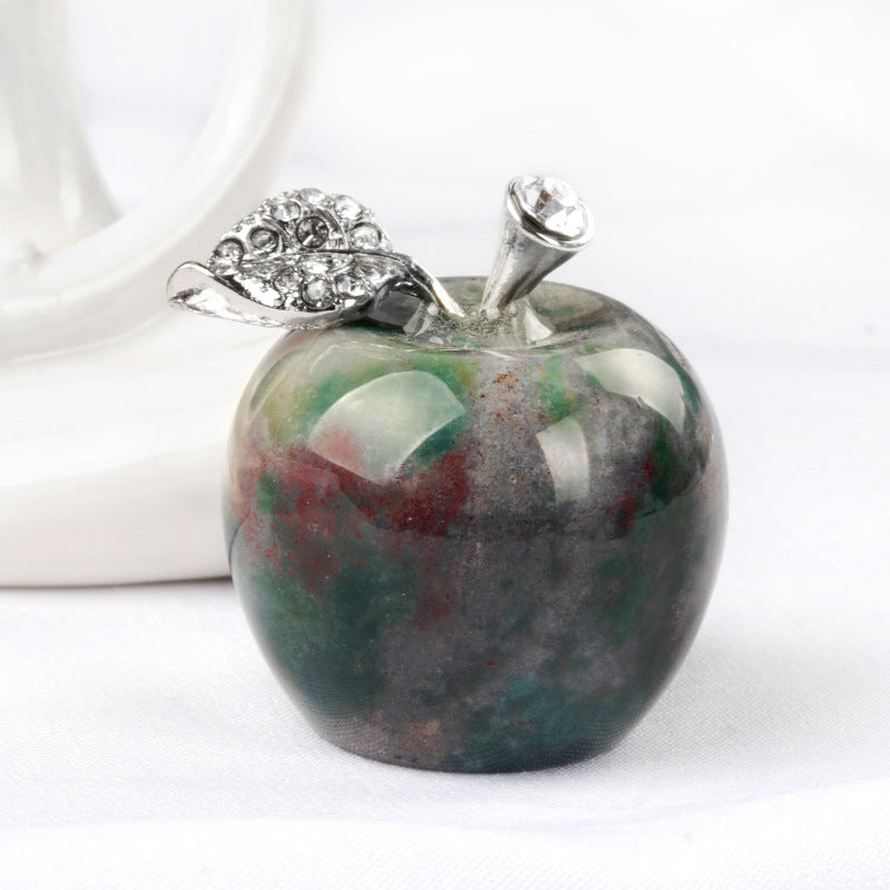 Olivenorma Small Crystal Apple Home Gemstone Decoration - India Agate - image 8
