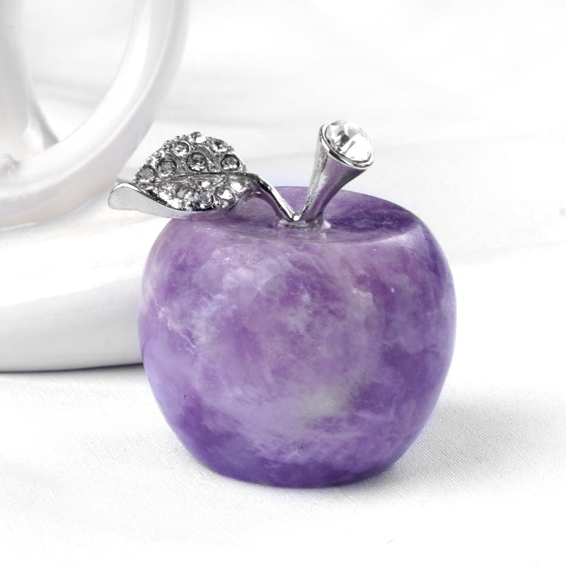 Olivenorma Small Crystal Apple Home Gemstone Decoration - Lilac - image 10