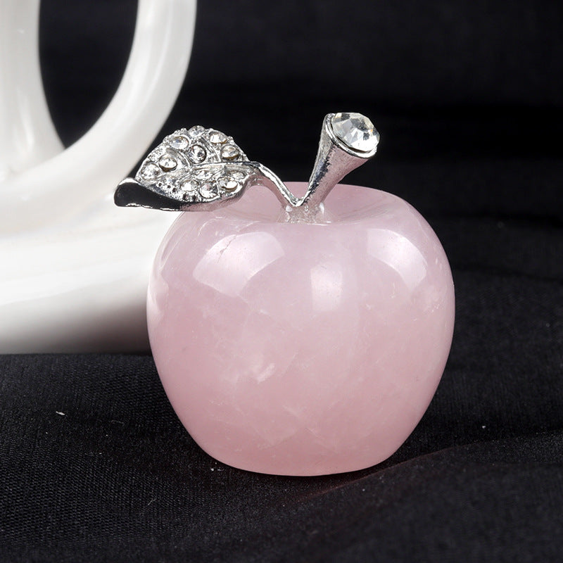 Olivenorma Small Crystal Apple Home Gemstone Decoration - Rose Quartz - image 17