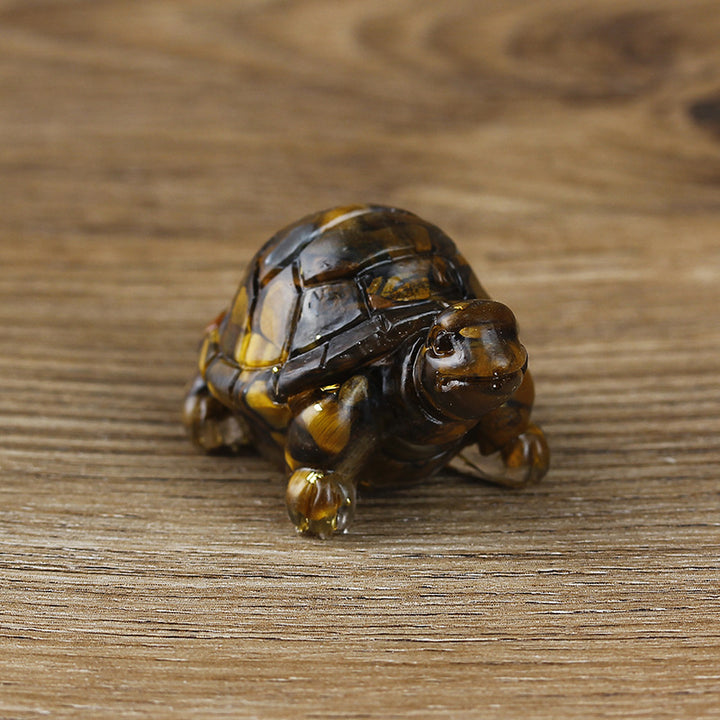Olivenorma Cute Little Turtle Ornament Gemstone Decoration - image 1