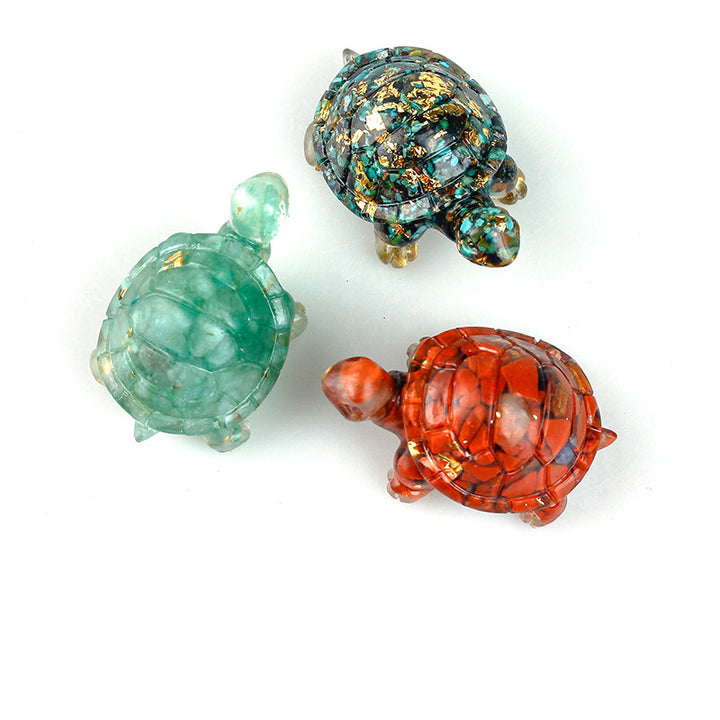 Olivenorma Cute Little Turtle Ornament Gemstone Decoration