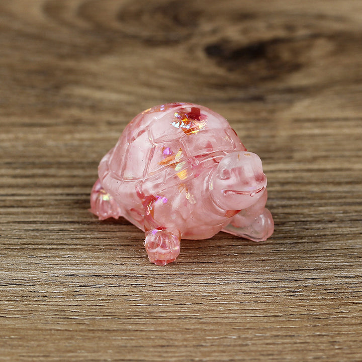 Olivenorma Eternal Journey Gemstone Turtle Gemstone Decoration - Rose Quartz - With Card - image 13