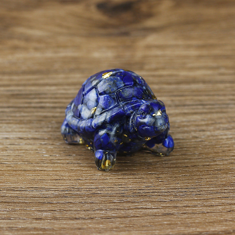 Olivenorma Cute Little Turtle Ornament Gemstone Decoration